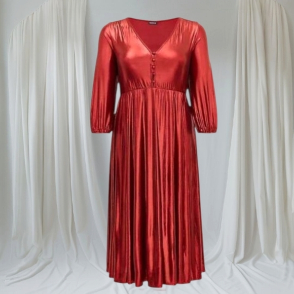 TORRID Plus Size New Red Liquid Knit Holiday Maxi Dress - Picture 1 of 16